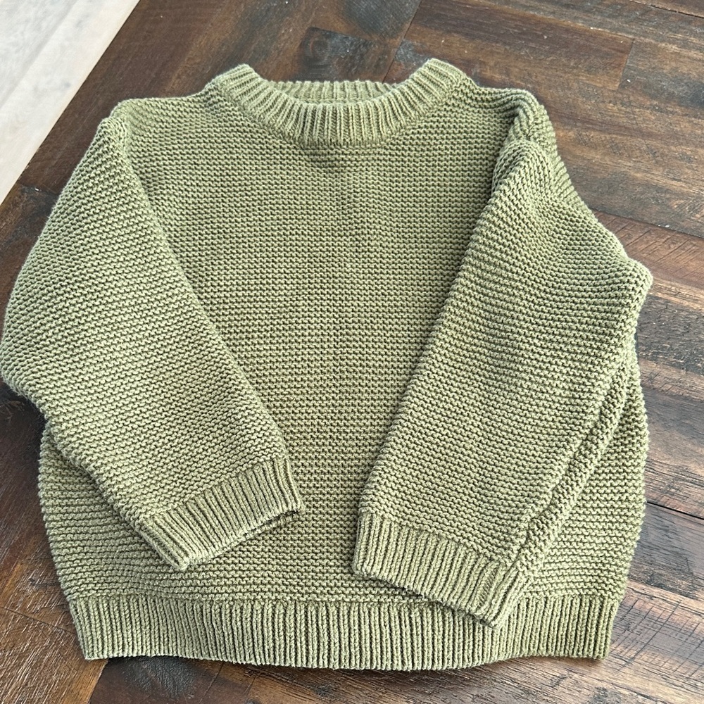 Zara kids olive green Crewneck Sweater